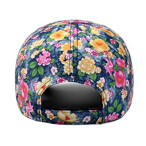 Women Overlay Colorful Floral Print Baseball Cap Fashion Breathable Adjustable Sunshade Hat