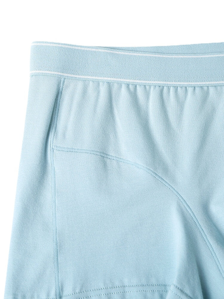 Mens Solid Color Seamless Breathable Underwear U Convex Pouch Cotton Boxers