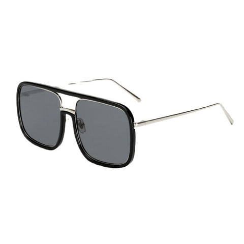 Unisex Retro Flat Mirror Square Large Frame Transparent Anti-UV Sunglasses For Woman