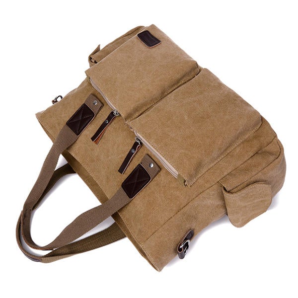 Large Capacity Men Women Canvas Multifunctional Crossbody Bag Outdoor Handbag