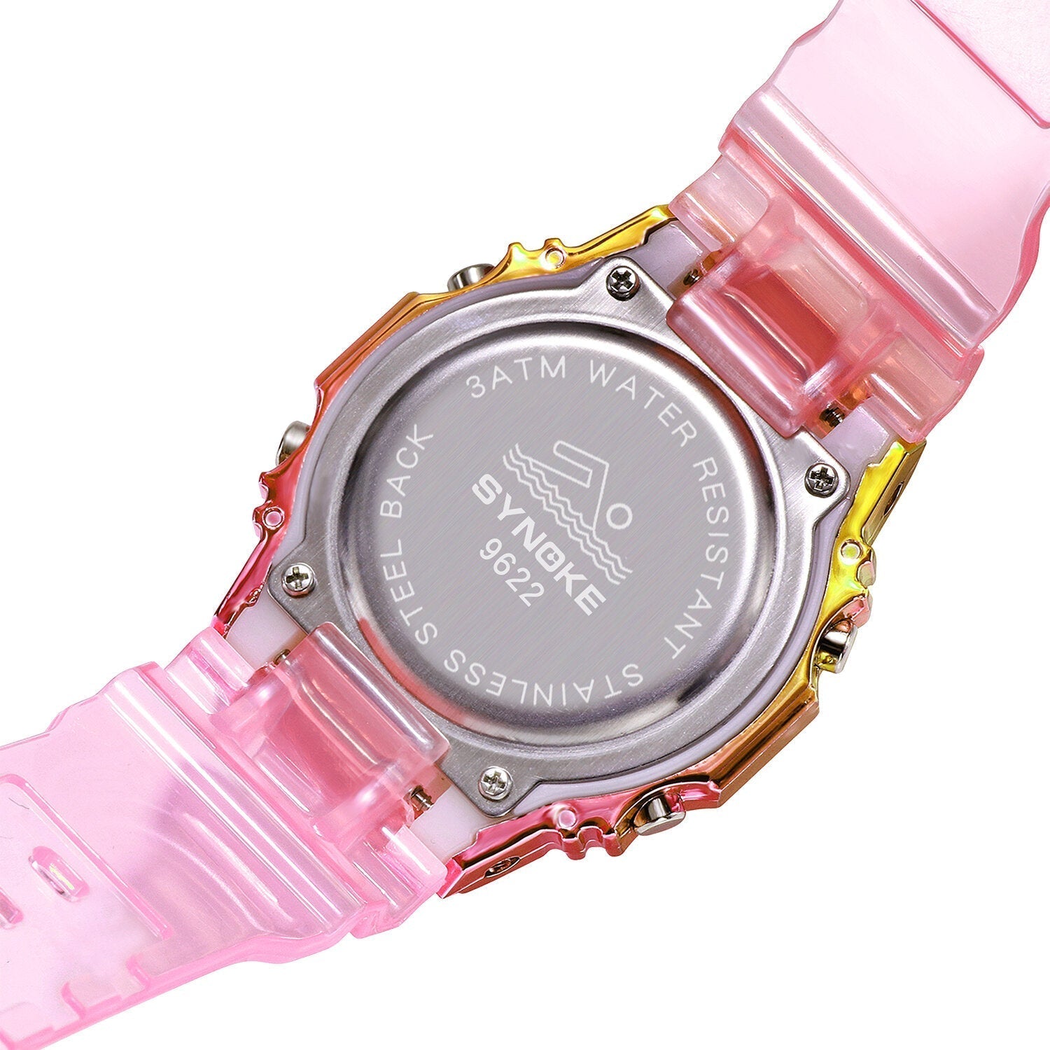Gradient Color Watch Case Fashion Style Women Men Luminous Display Couple Digital Watch