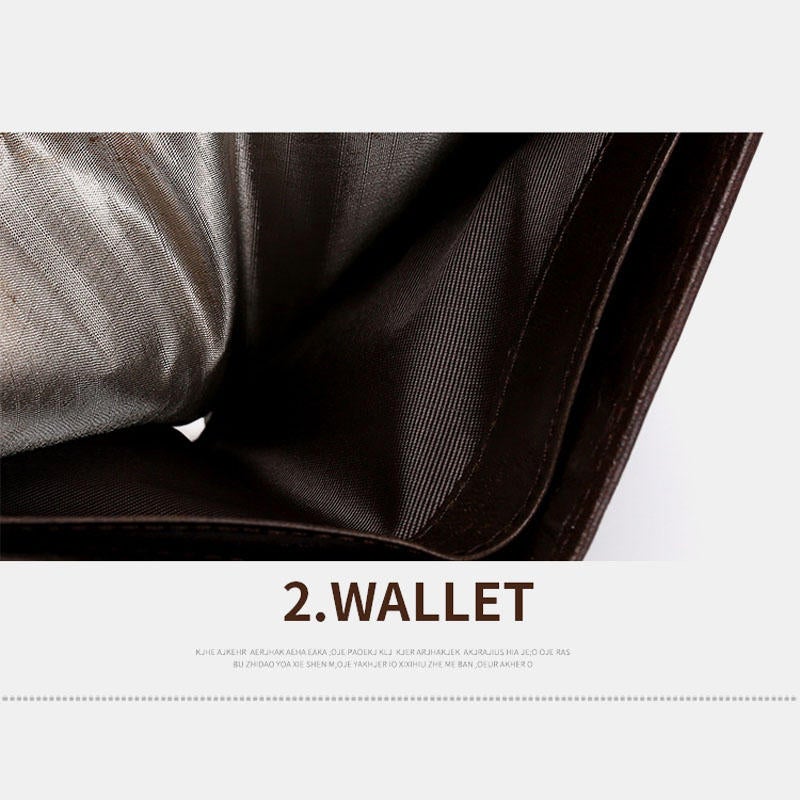 Men Vintage Genuine Leather RFID Blocking Wallet Zipper Coin Bag