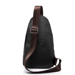 Men PU Crossbody Bag Capacity Leisure Shoulder Chest Bag