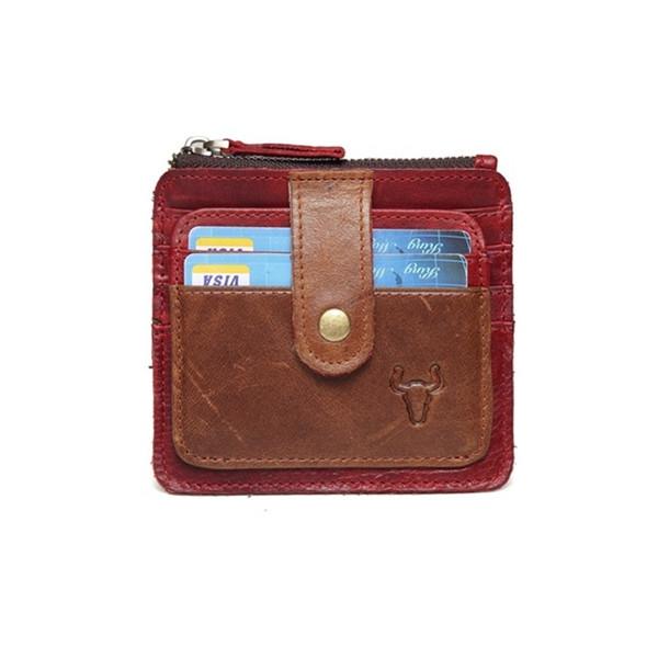 RFID Man Antimagnetic Genuine Leather Coin Bag 6 Card Slots Wallet