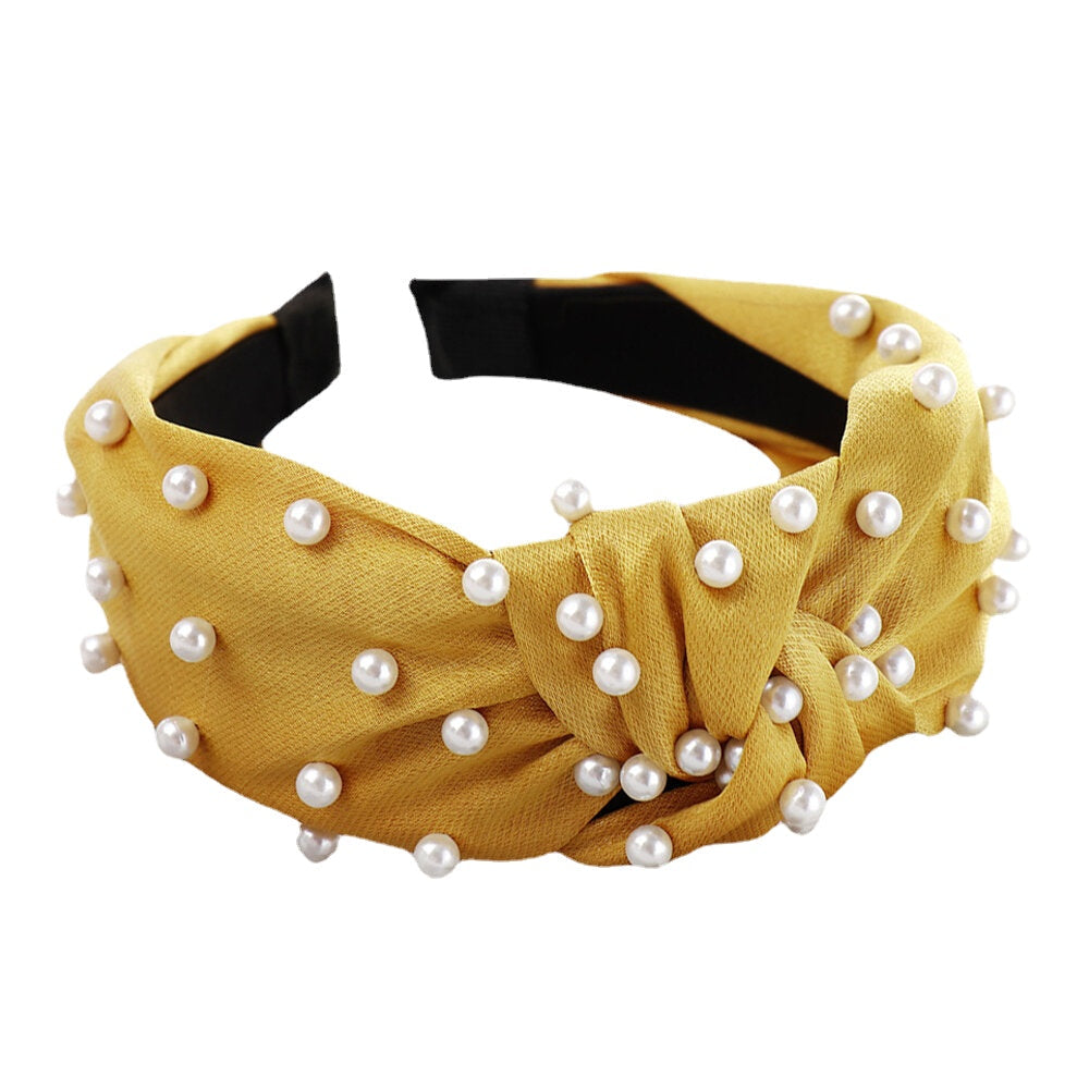 Silk Headband Solid Color Sponge Hair Accessories Hndmade Jewelry