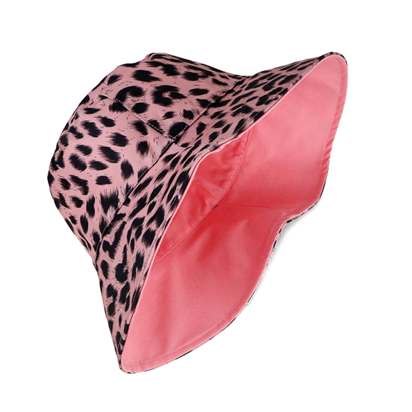 Women's Cotton Leopard Trend Print Bucket Hat Outdoor Casual Sun Hat