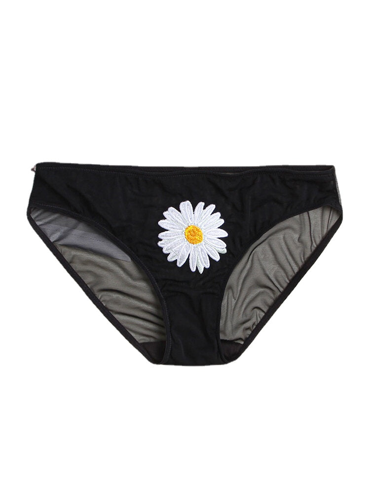 Women's Daisy Fruit Print Mesh Breathable Hip Panty