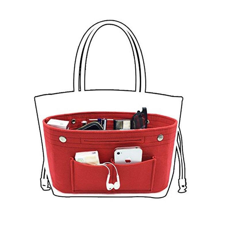 Stylish Women's Insert Felt Cloth Makeup Organizer With Multi-pockets For Toiletry