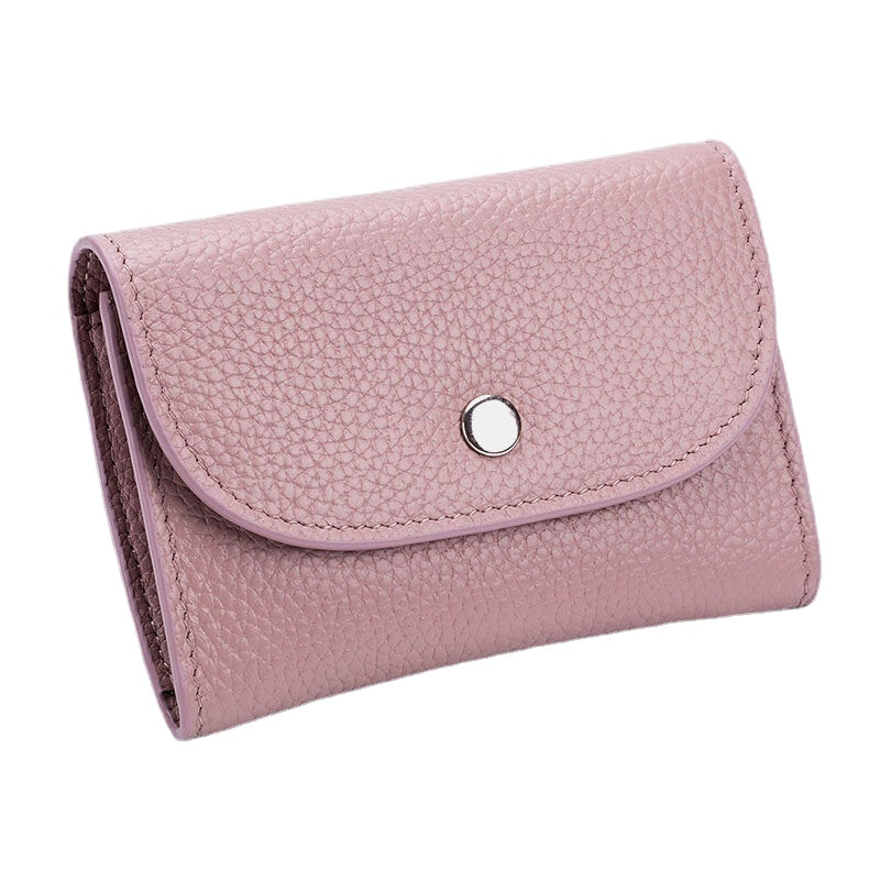 women genuine leather multifunction lychee pattern coin bag small wallet