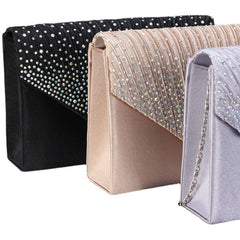 Women  Evening Bridal Wallet Envelope Flash Diamond Clutch Portable Shoulder Crossbody Bag