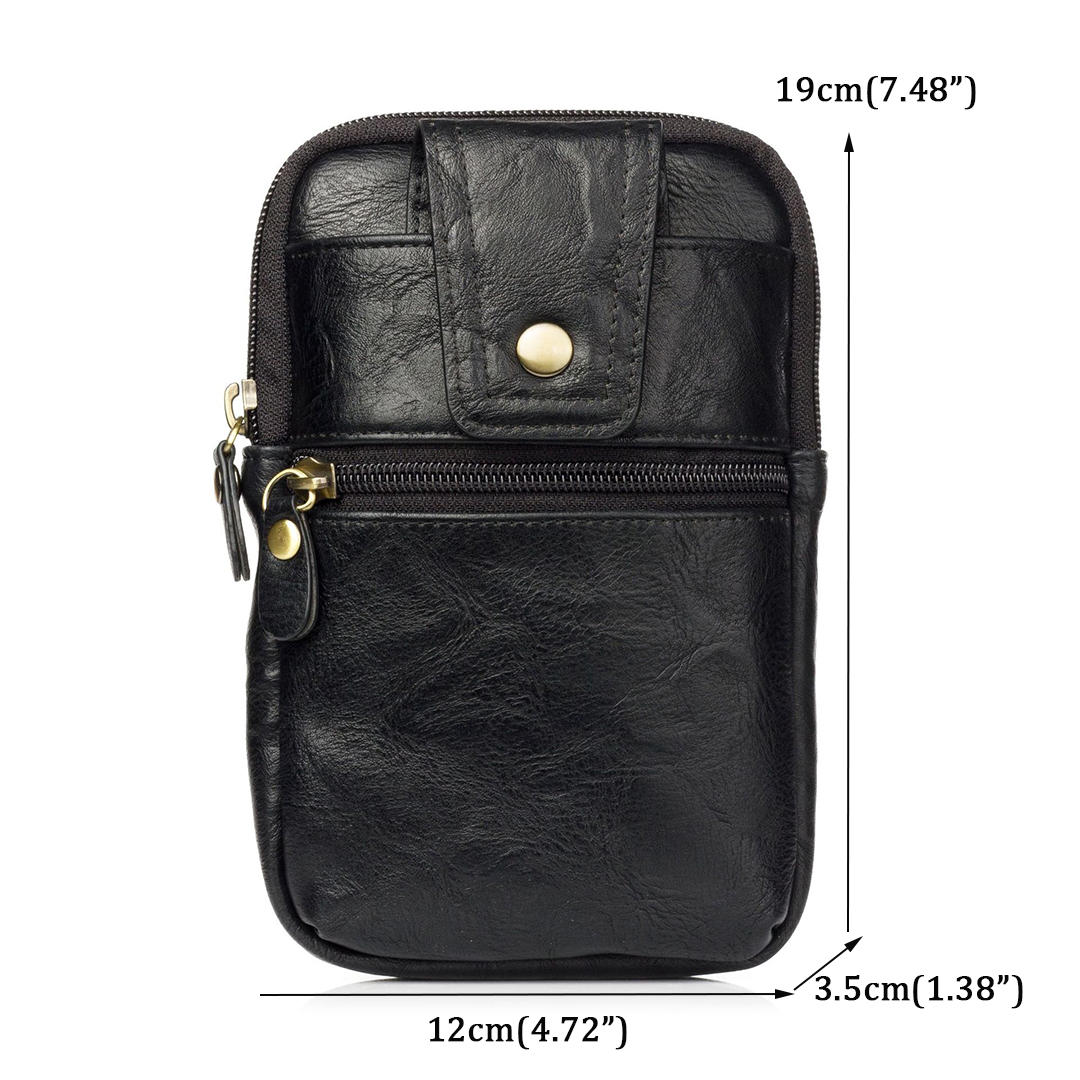 Men Retro Multifunctional Phone 6.3 Inch Waist Bag