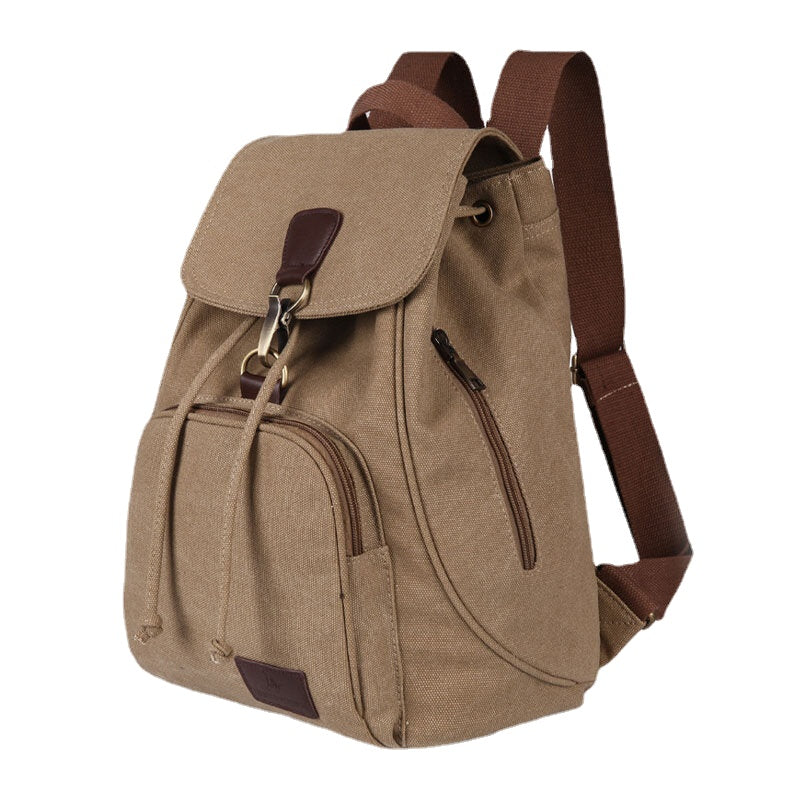 Unisex Canvas Drawstring Large Capacity Travel 15 Inch Multi-Carry Bag Backpack Shoulder Bag Handbag