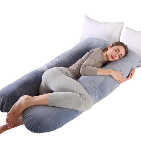 Full Body Pillow, 55 inches Pillow for Women, Comfort U Shaped Zootzi Pillow with Removable Washable Velvet Cover