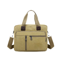 Men's Anti-theft Canvas Crossbody Bag with Multi-pockets & Large Capacity