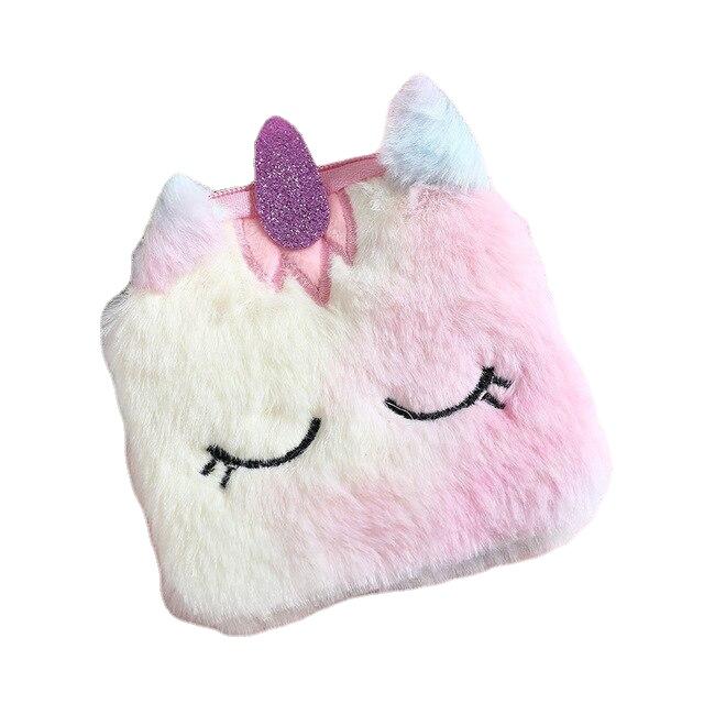 Fashionable Girls' Plush Waist Bag With Cute Unicorn Shape For Phone Coin