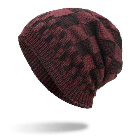 Men Women Winter Warm Coral Fleece Thicken Beanie Caps Outdoor Double Layers Knitted Hat
