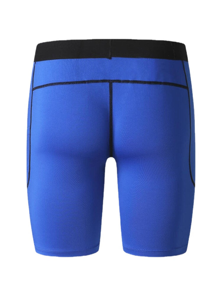 Men Stretch Slim Sport Quick Dry Pocket Mid Waist Breathable Thin Fitness Shorts