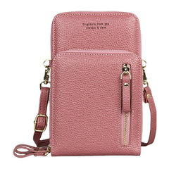 Women 8 Card Slots Solid Casual Phone Bag Crossbody Shoulder Bag