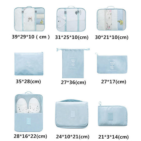 5/7/9 Pieces Waterproof Travel Organizer Waterproof Multi-function Travel Bag