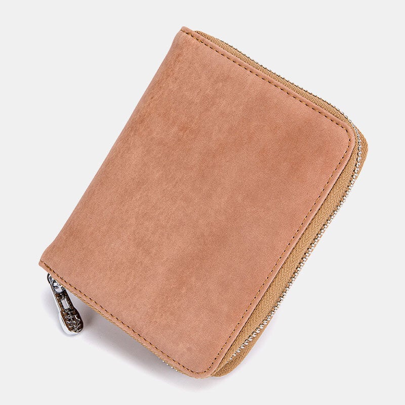 Men Genuine Leather RFID Anti-theft Organ Shape Multi-card Slots Coin Purse Card Wallet