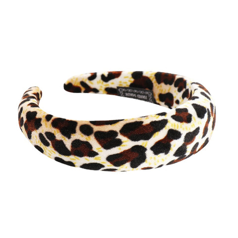 Leopard Print Sponge Headband Wide-brimmed Ladies Jewelry Solid Color Head Buckle