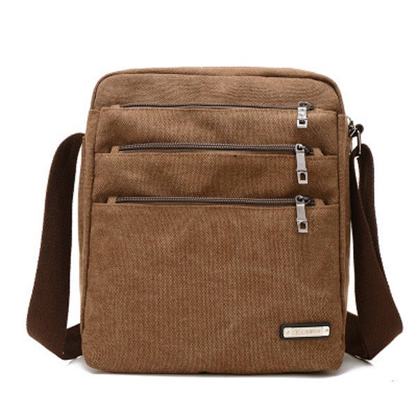 Men Canvas Outdoor Crossbody Bags Leisure Multi-Function Shoulder