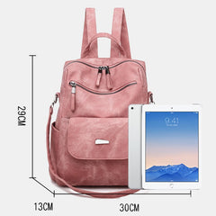 Women Multifunctional Fashion Large Capacity Faux Leather Backpack