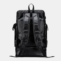 Men Faux Leather Large Capacity Anti-theft 14 Inch Laptop Bag Travel Backpack With USB Charging