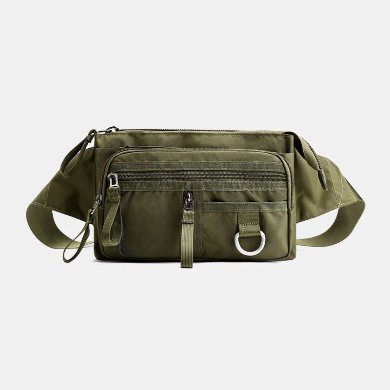 Men's Nylon Multi-layer Anti-theft Crossbody Chest Bag with Multi-pockets
