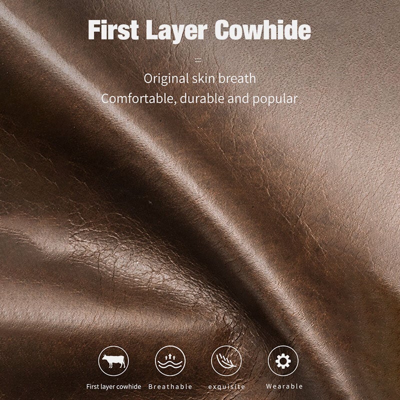 Men Genuine Leather Cowhide RFID Anti-theft Retro Zipper With Chain Card Holder Wallet