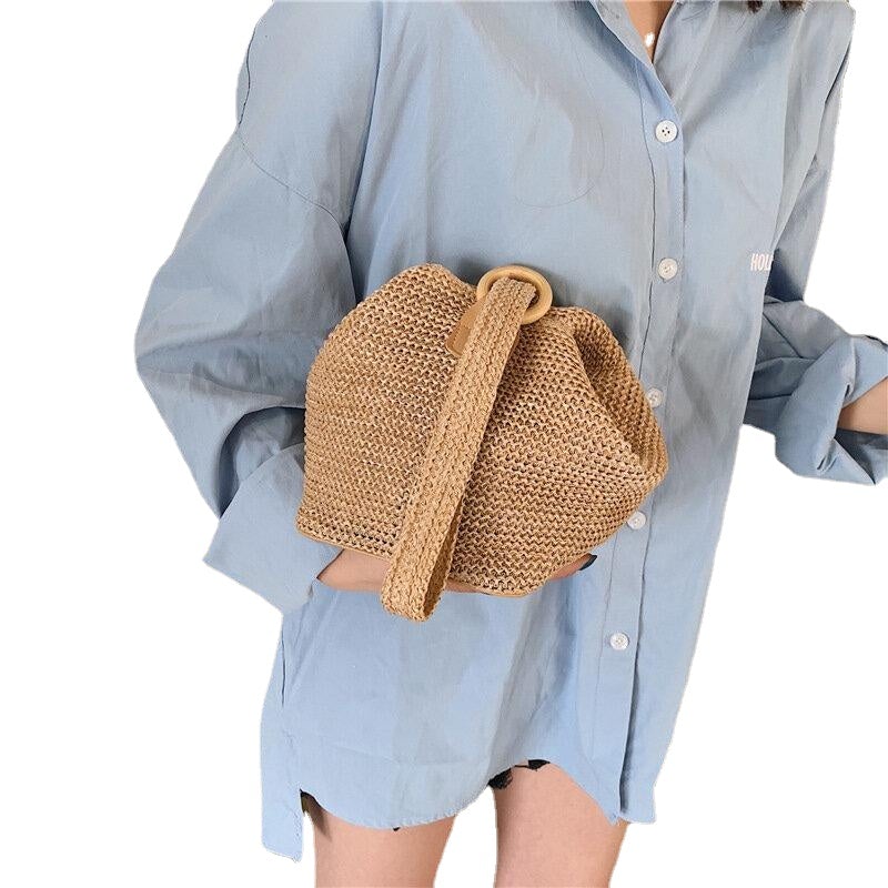 Women Travel Summer Beach Large Capacity Straw Handbag Shoulder Bag