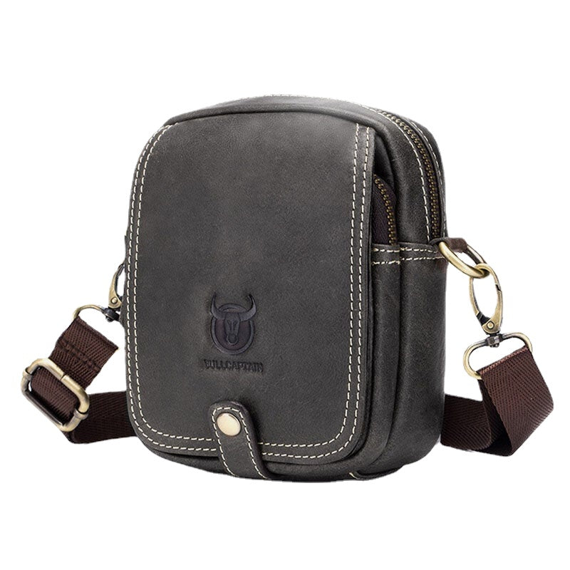 Men Genuine Leather Multi-Layers Casual Crossbody Bag Shoulder