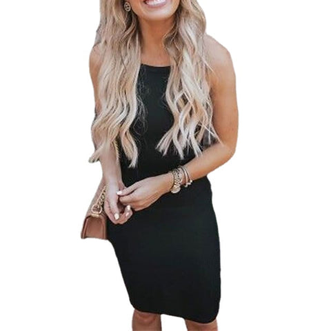 Fashionable Casual Sleeveless Tight Sexy Sling Dress For Girls