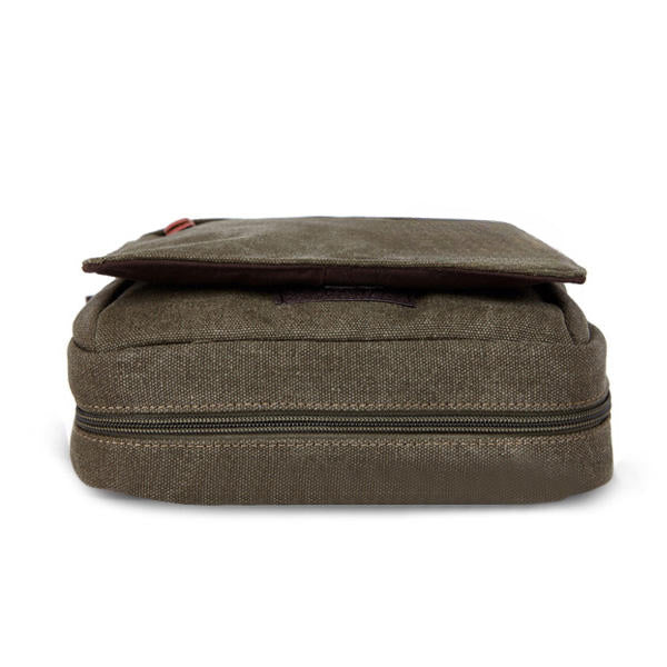 Unisex Canvas Crossbody Bag with Multi Pockets - Spacious Shoulder Bag