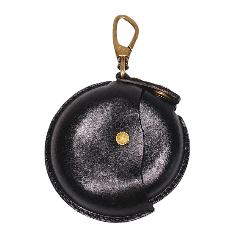 Unisex Genuine Leather Round Shape Creative Casual Coin Bag Storage Wallet