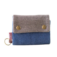 Women Handmade Three-fold Purse Denim Wallet Casual Multi-pockets Card Holder