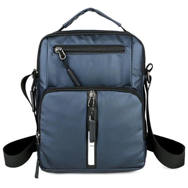 Men's Waterproof Oxford Business Crossbody Bag with Multi-Pockets