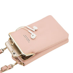 Women Faux Leather Clutches Bag Shoulder Bag Phone Bag Card Holder