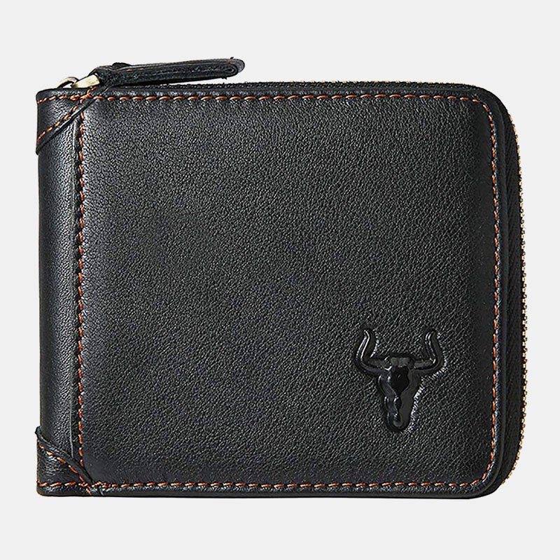 Men Genuine Leather RFID Blocking Anti-theft Retro Multi-functional Card Holder Wallet