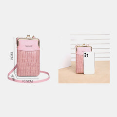 Women Large Capacity Zipper Wallet Portable 6.5 Inch Phone Shoulder Crossbody Bag