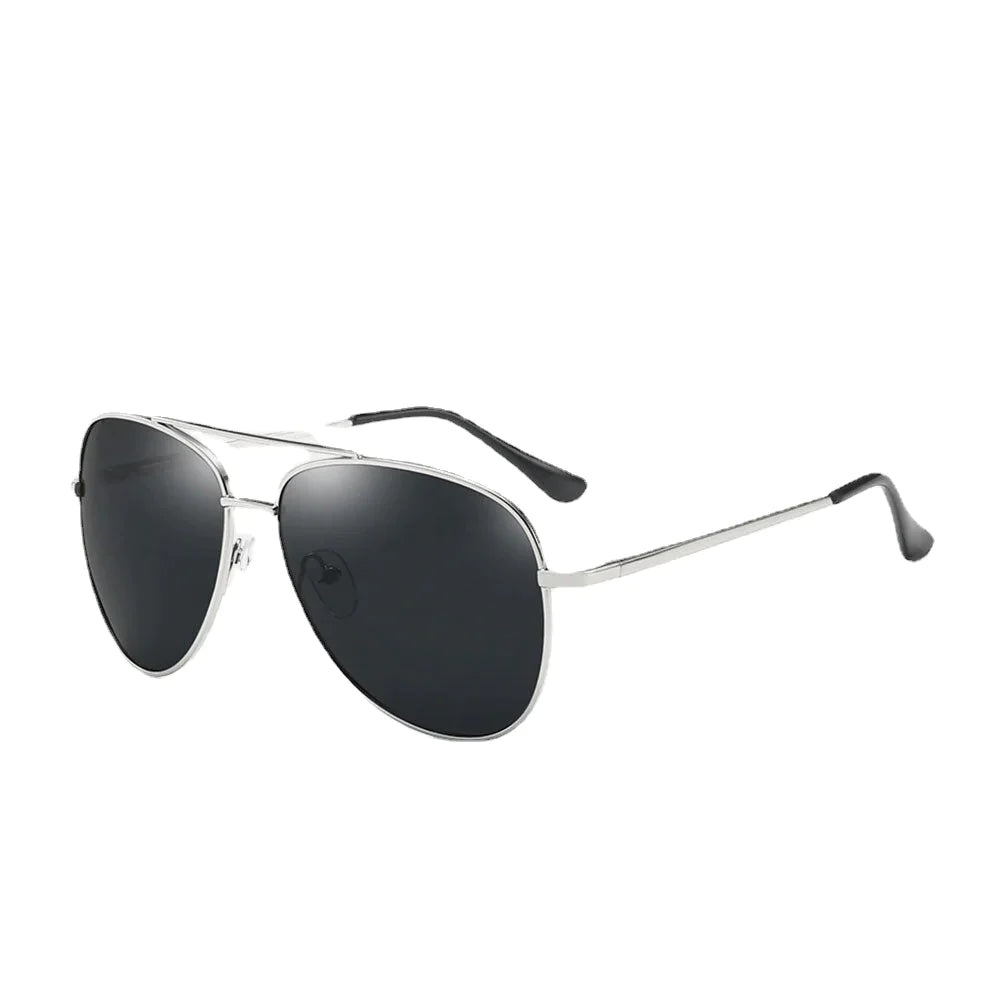 Men Metal Full Frame Narrow Sides Double Bridge UV Protection Sunglasses