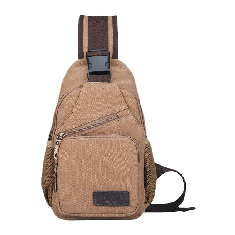 Men Vintage Canvas Shoulder Bag Crossbody Chest