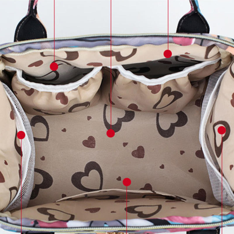 Women Canvas Casual Mummy And Kids Patchwork Backpack Handbag