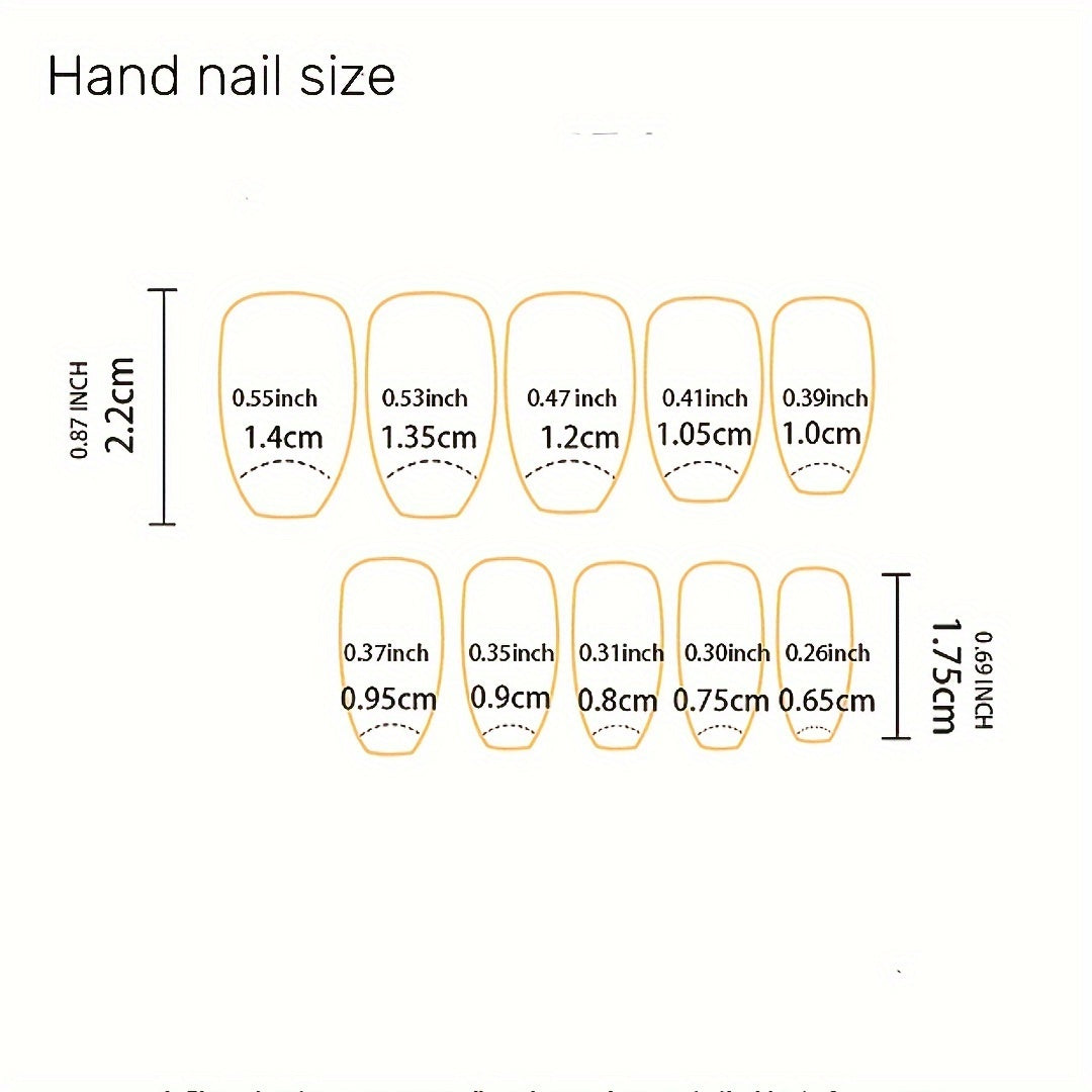 Chic Glossy Nude Press-On Nails with Golden Glitter Edge - 24pcs French Style Full Cover Set