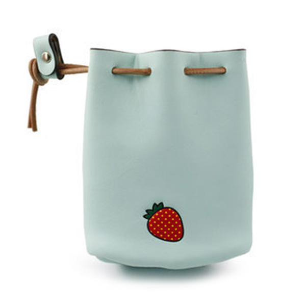 Women Pu Leather Fruit Pattern Coin Bag String Change