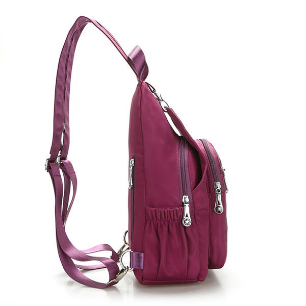 Women Nylon Light Chest Bags Outdoor Shoulder Sports Backpack
