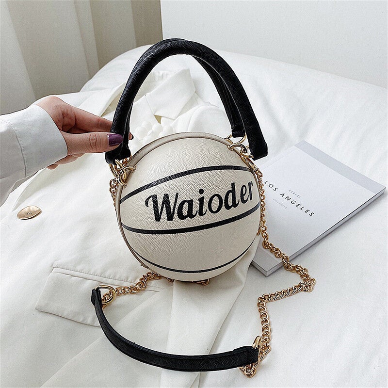 women fashion basketball football chains casual handbag crossbody bag