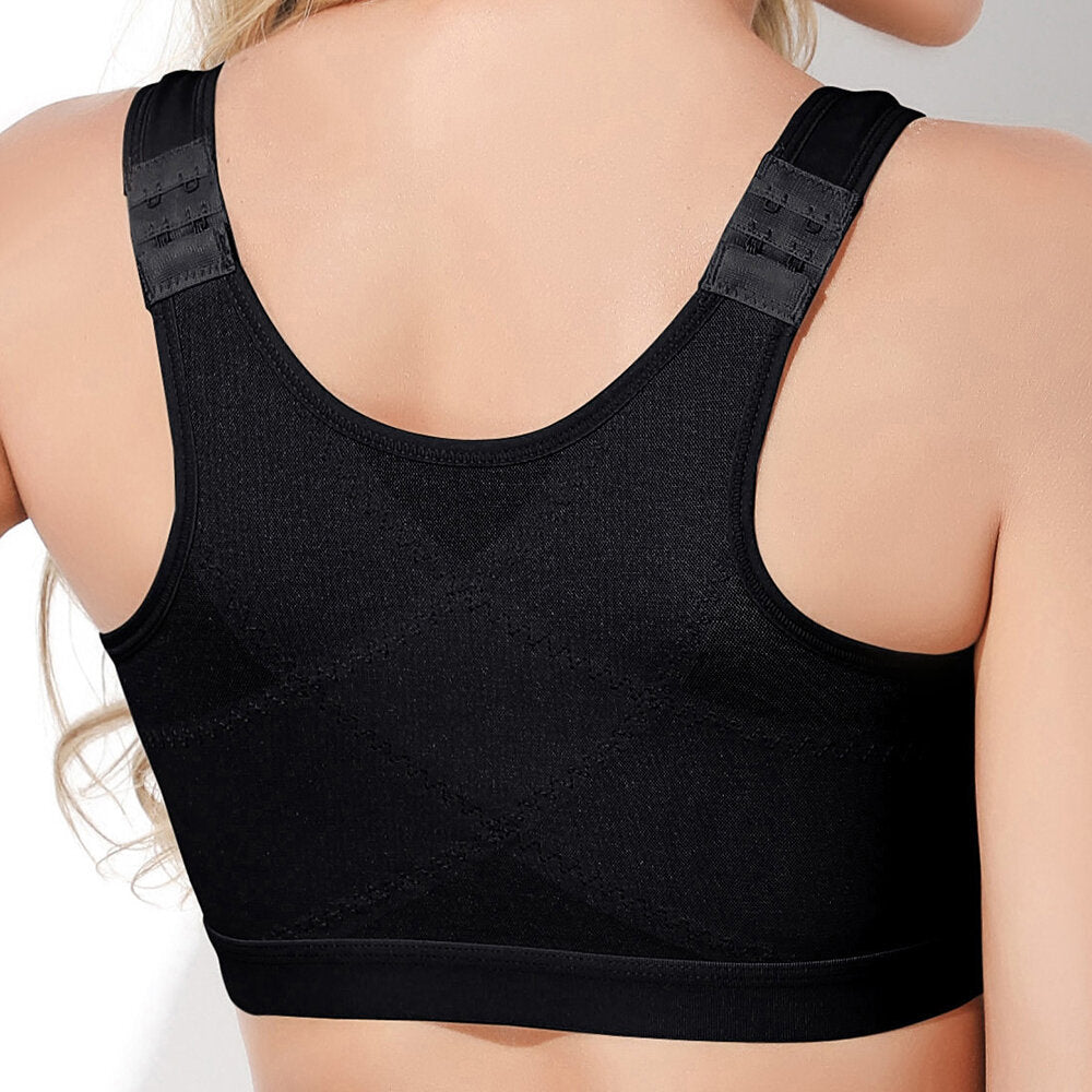Front Closure Shockproof Adjustable Strap Buckle Yoga Sports Bra