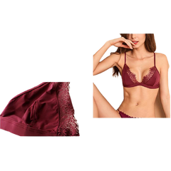 Comfortable Breathable Sexy Ladies' Floral Print Lace Bra With Adjusted Straps