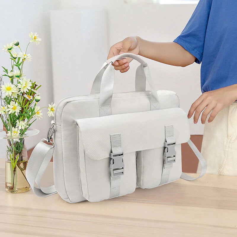 Men's Oxford Crossbody Shoulder Bag with Double Front Pockets, Large Capacity, Casual Laptop Bag